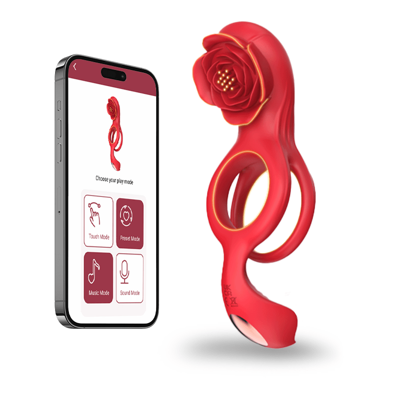 intimilife - Cock Ring with Rose Clitoral Stimulation-IntimiLife