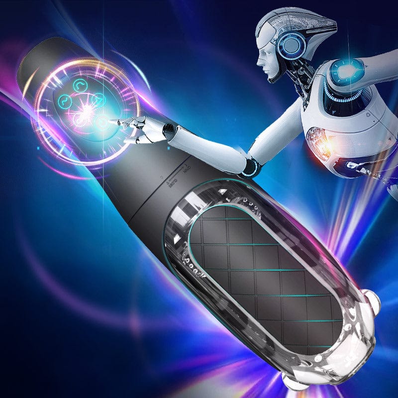 Automatic male masturbator showing flip-open cleaning design