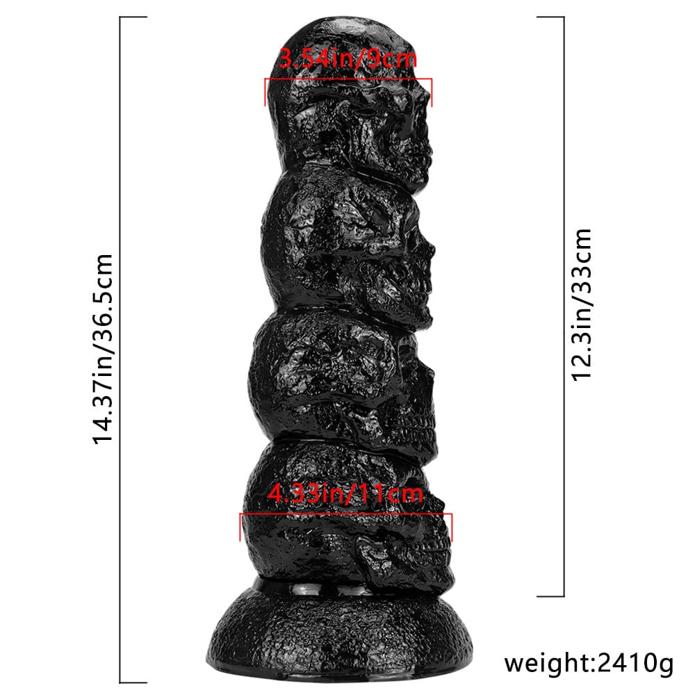 14.37‘’ Skull Giant Butt Plug Huge Dildo-IntimiLife