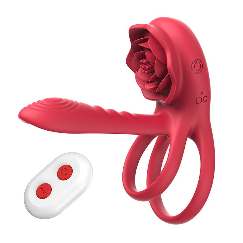  Rose Cock Ring Vibrator Clit Stimulator Couple Toy Upgraded Version-IntimiLife