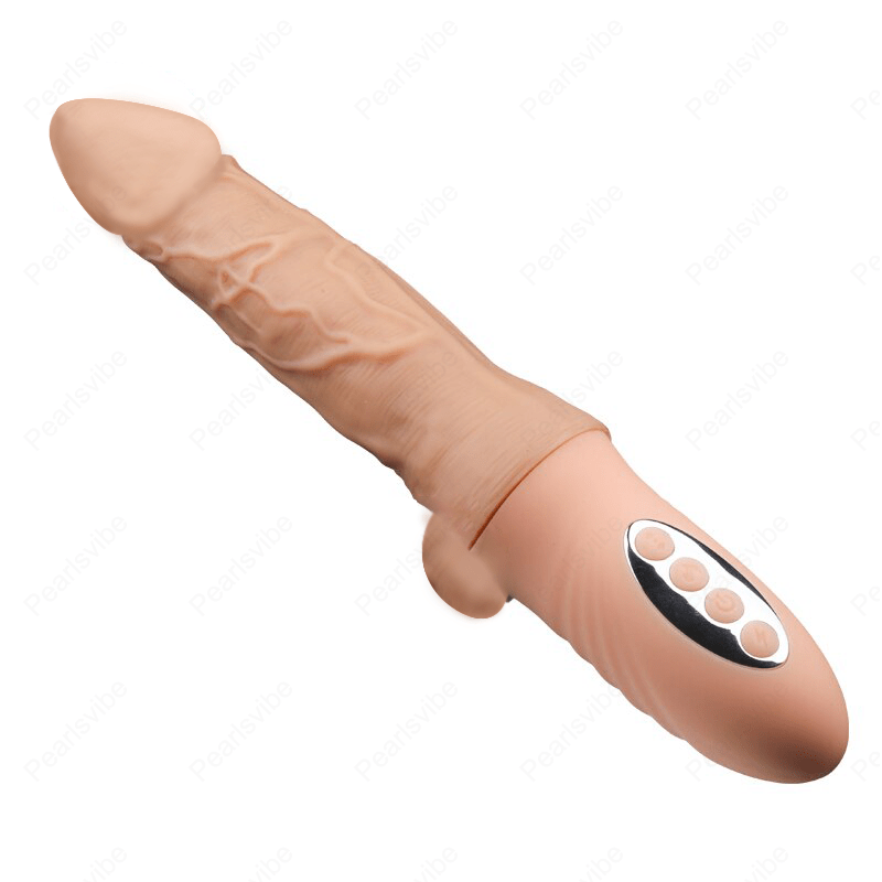 Automatic telescopic vibrator showing extended position with heating function
