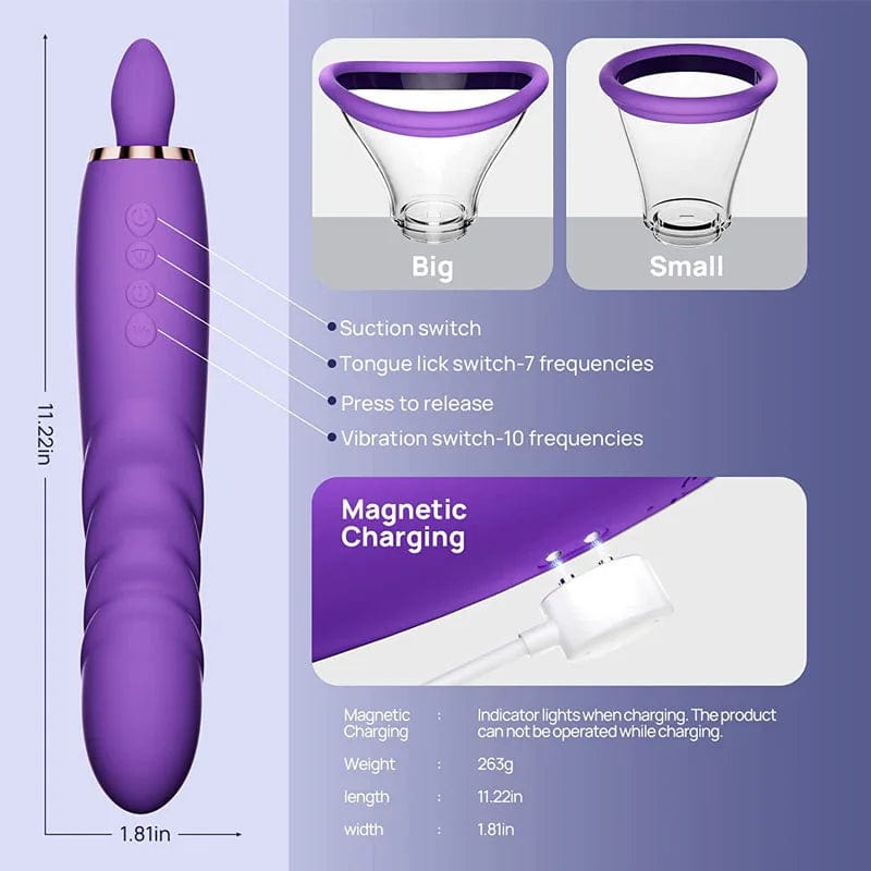 intimilife - Sucking Licking Vibrating Tongue Oral Clitoral G spot Vibrator-IntimiLife