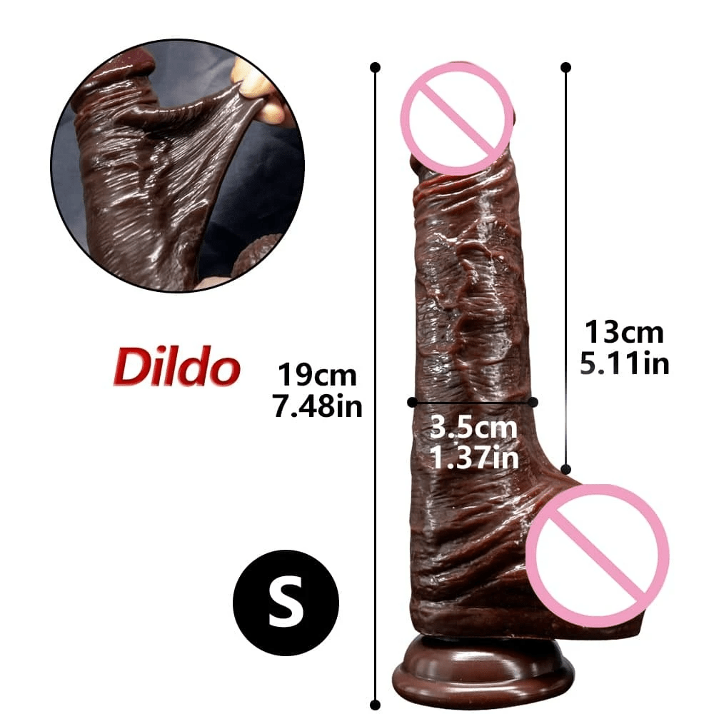 Ultra-soft dual layer silicone dildo with suction cup base attached to tile