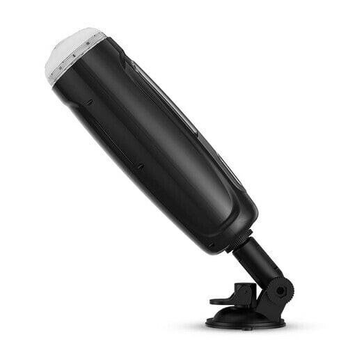 Automatic rotating male masturbator showing hands-free design and ergonomic shape
