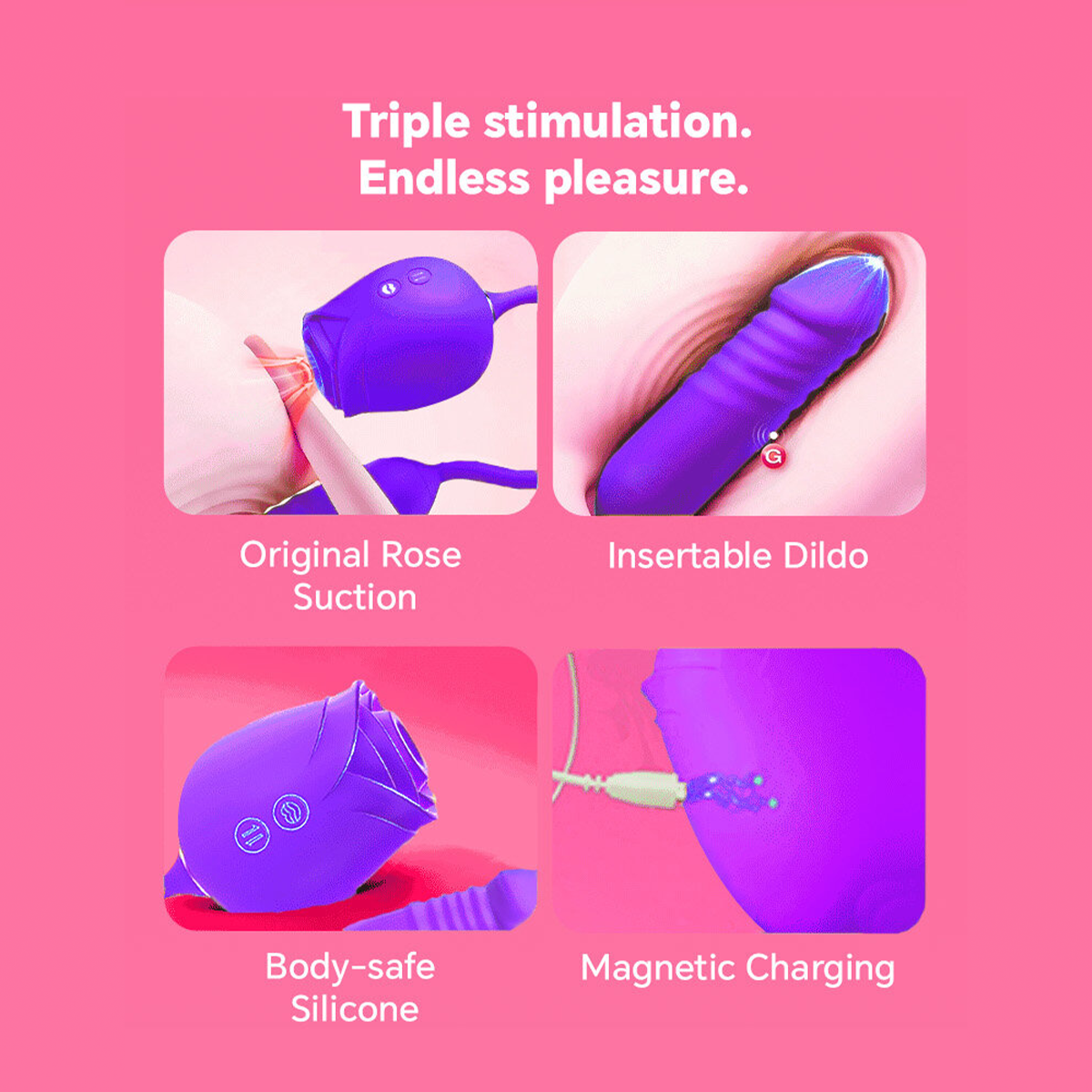 Purple Rose 2026 Upgraded Rose Suction G-Zone Massager