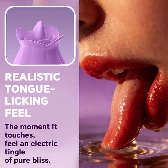Mlem - 10 Speeds Purple Rose Tongue Massager