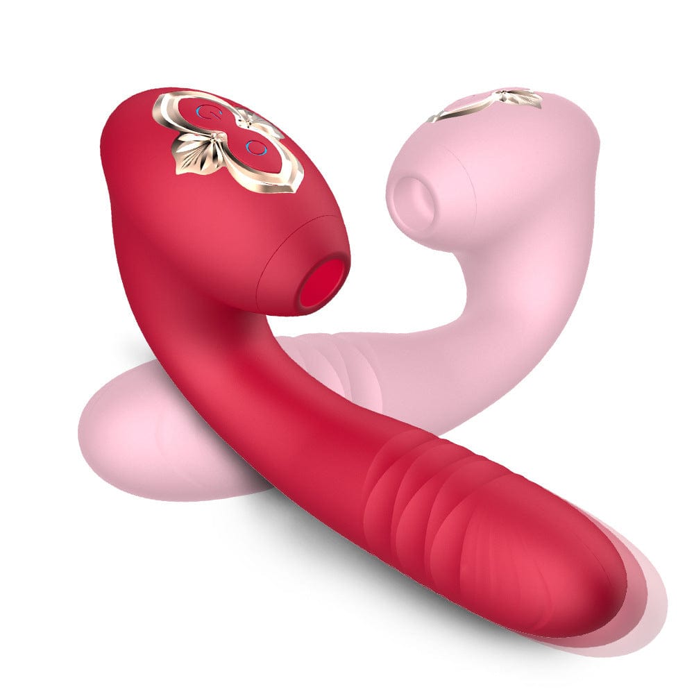 Telescopic vibrator showing ergonomic design and smooth silicone surface