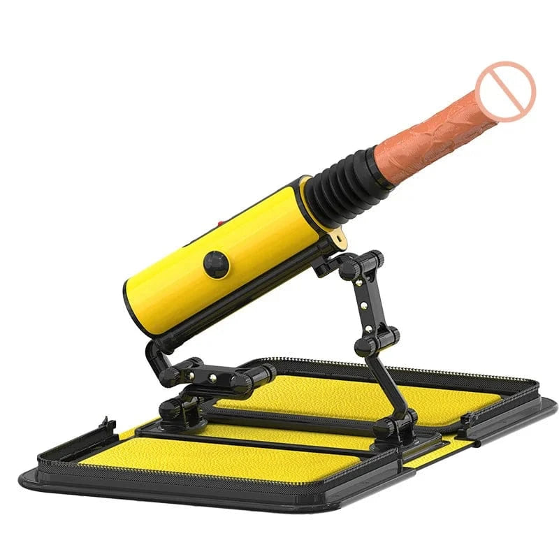 Leather Bag 1.0 Female Sex Machine Masturbation Pumping Gun With Dildos-IntimiLife