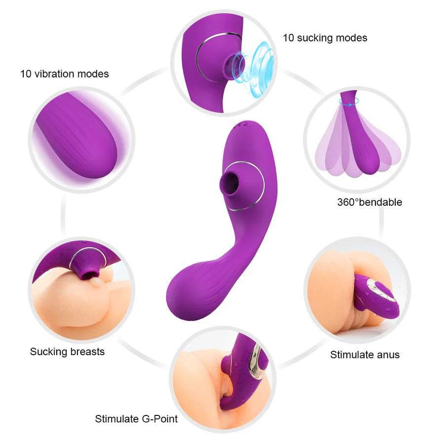 FlexPulse Bendable Wand Massager Air Pulse Suction Vibe