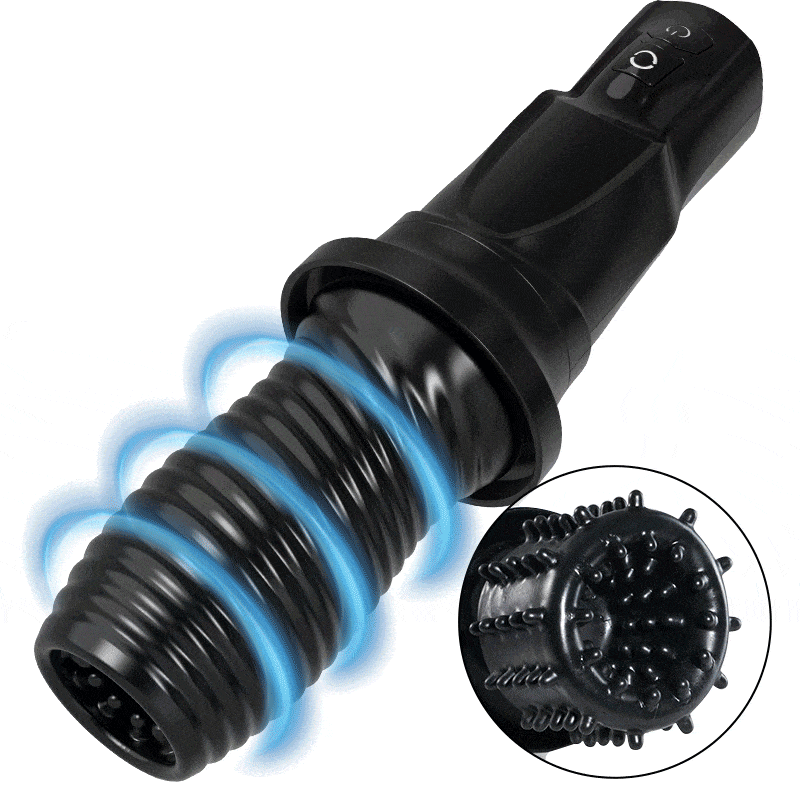 Automatic male masturbator showing rotation and vibration controls