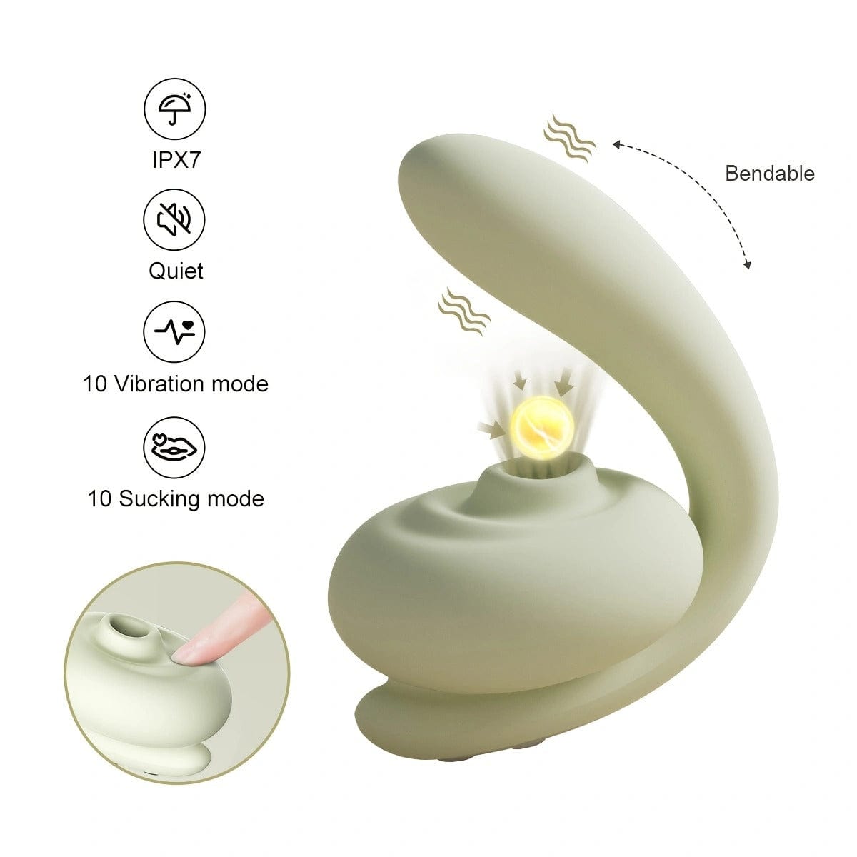 Clitoral suction toy with magnetic charging port visible