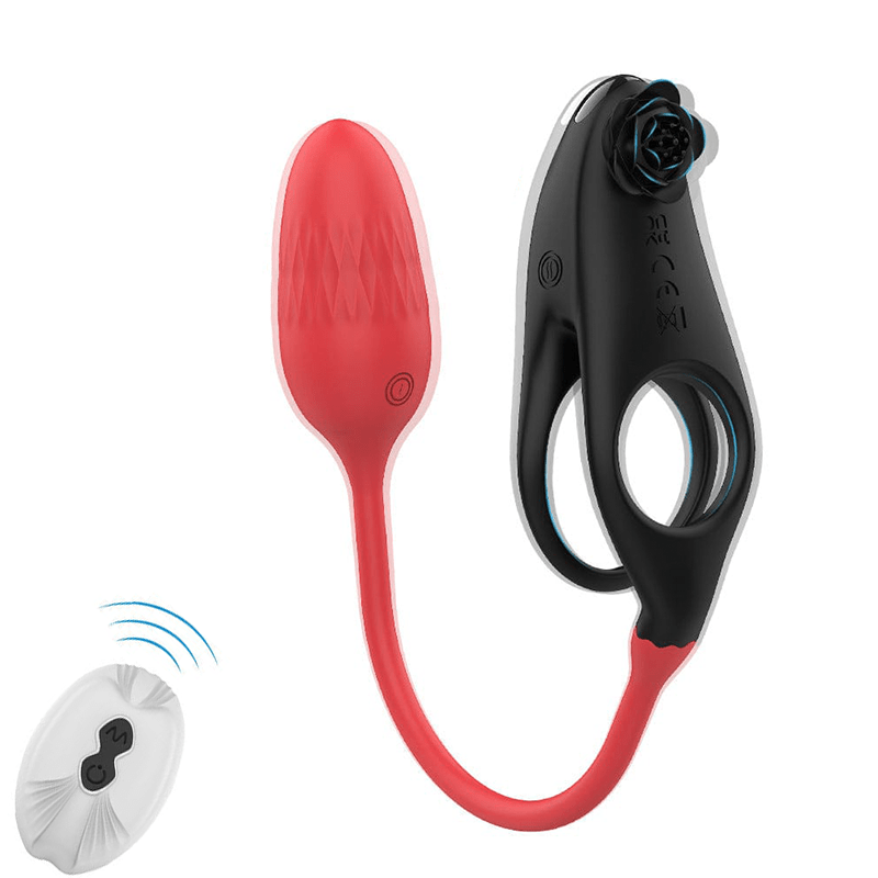 Detachable Design Vibrating Cock Penis Ring With Anal Plug for Couple-IntimiLife