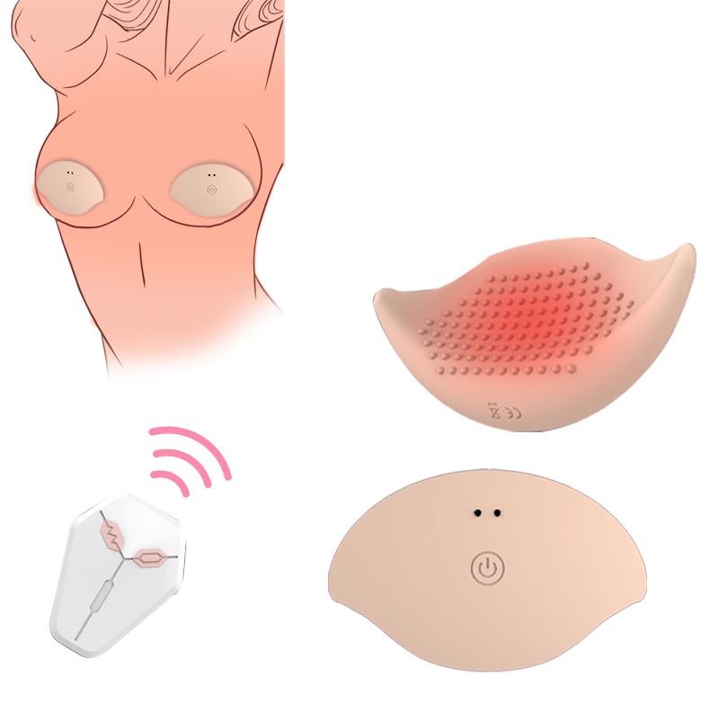 Close-up of silicone texture and discreet design of breast stimulation device