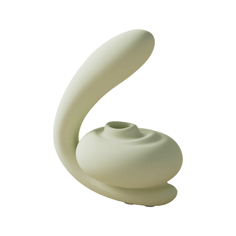 Waterproof vibrator with smooth silicone body and suction head