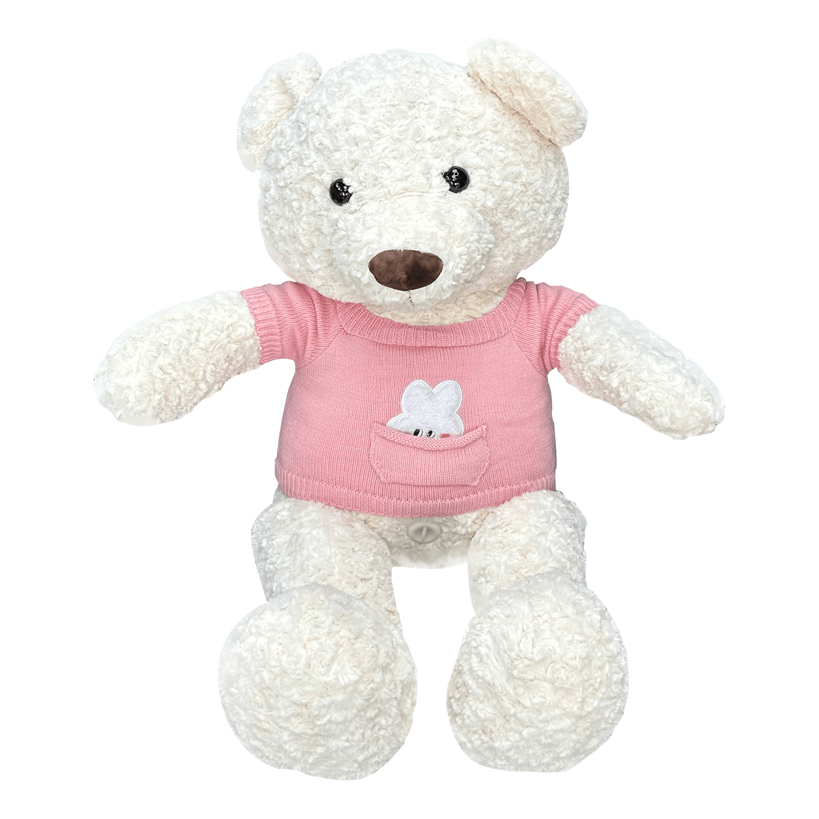 Teddy bear plush sex machine showing soft fabric exterior and discreet design