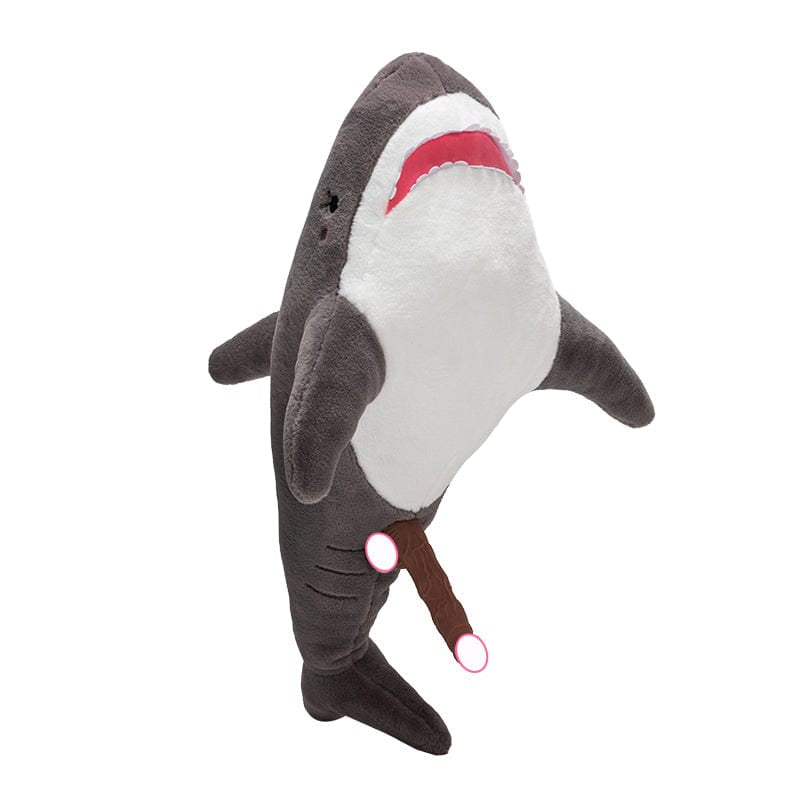 Thrusting dildo machine showing plush doll design and silicone dildo attachment