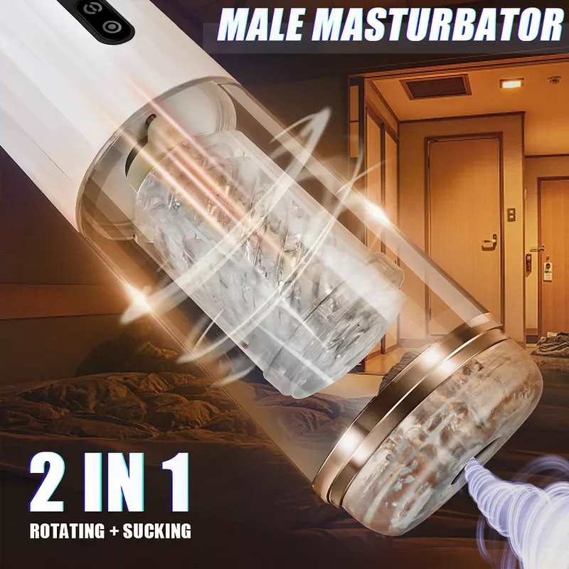 10-Frequency Rotating 10-Frequency Retractable Male Masturbator-IntimiLife