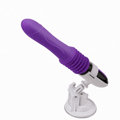 Realistic purple dildo vibrator with 10 vibration modes on display