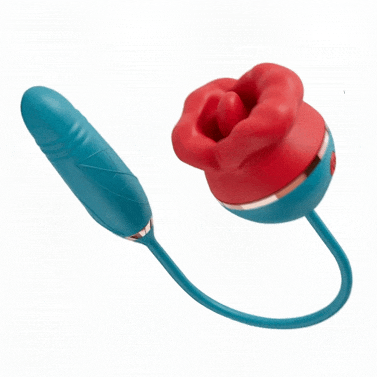intimilife - 3 In1 Big Mouth Sucking Tongue Licking Vibrator & Thrusting Bullet Vibrator-IntimiLife