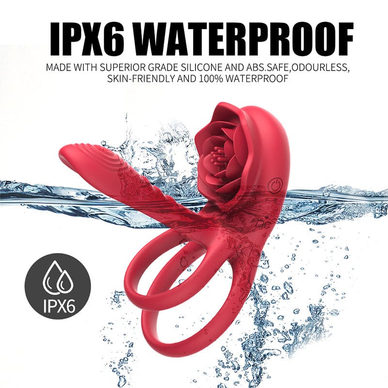  Rose Cock Ring Vibrator Clit Stimulator Couple Toy Upgraded Version-IntimiLife