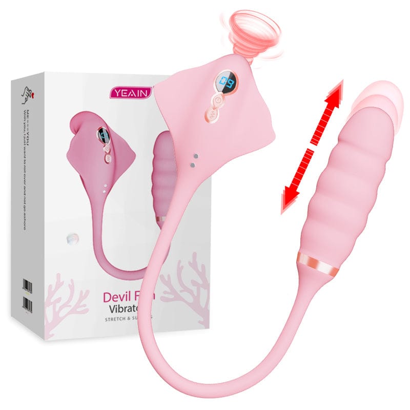 Telescopic sucking vibrator with multiple vibration modes