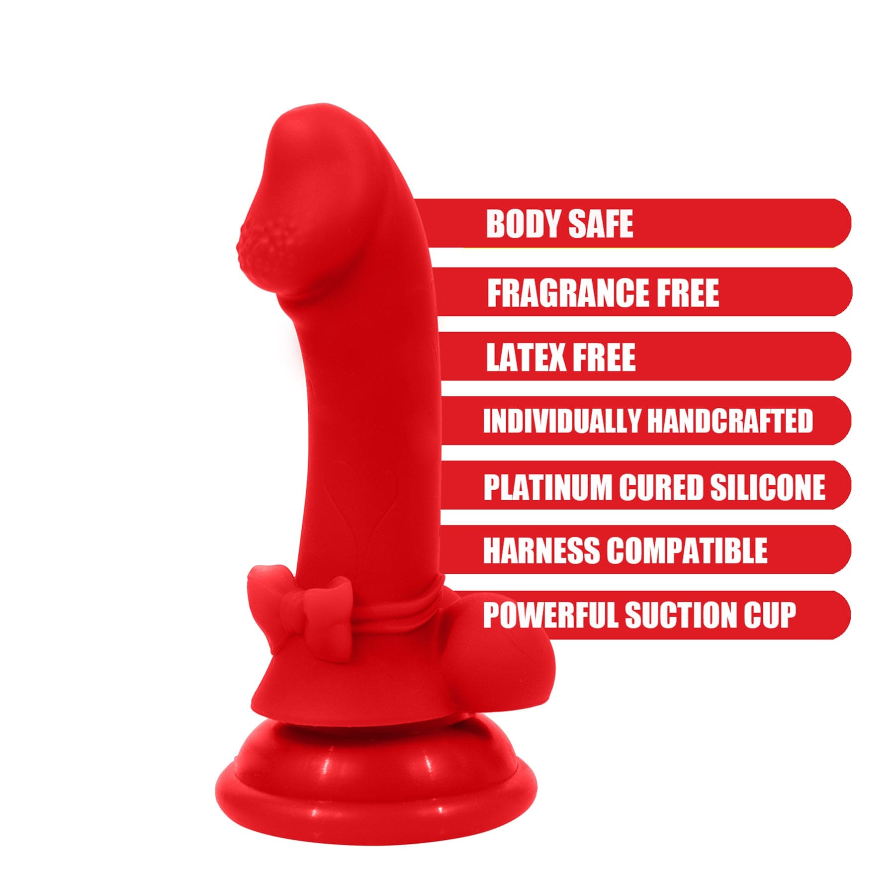 Compact 4.1 inch dildo with suction cup base for hands-free use