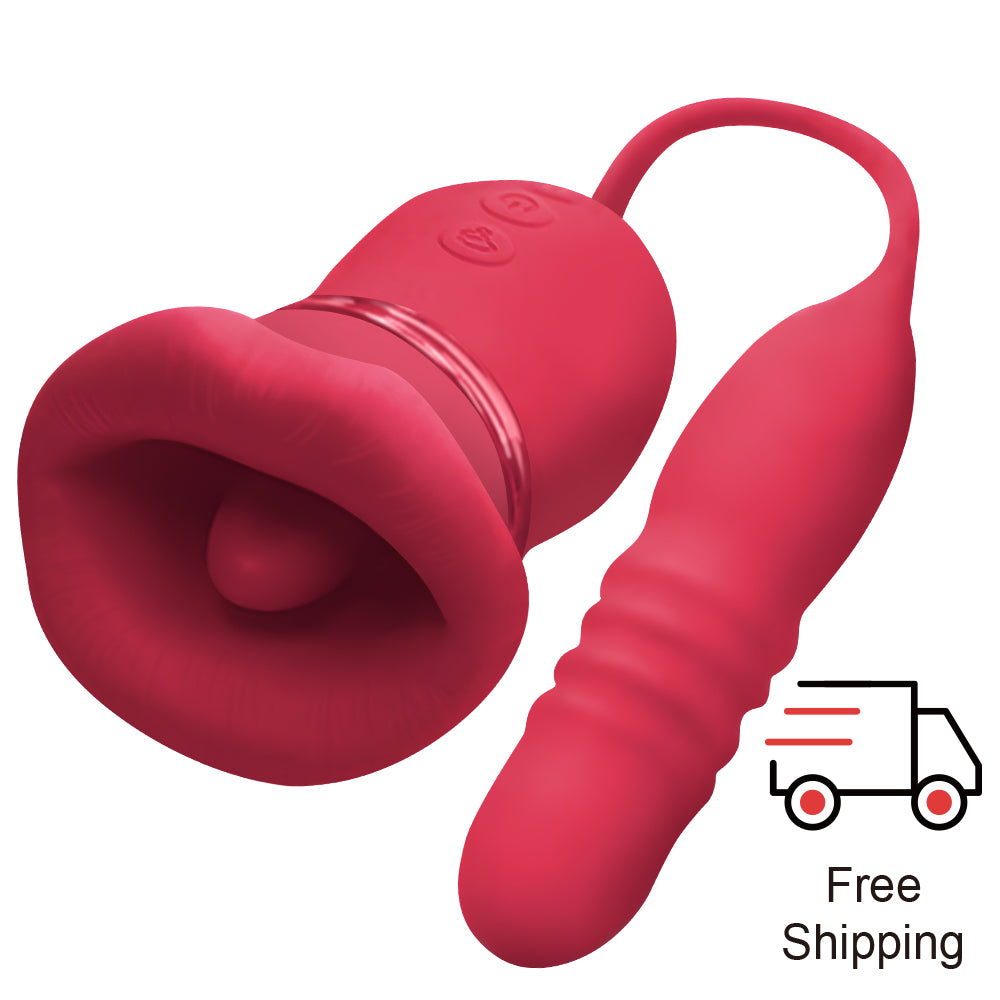 Kissel 5-in-1 Tongue-Style & Internal Motion Massager - rabbit vibrator with suction featuring app controlled, waterproof, re