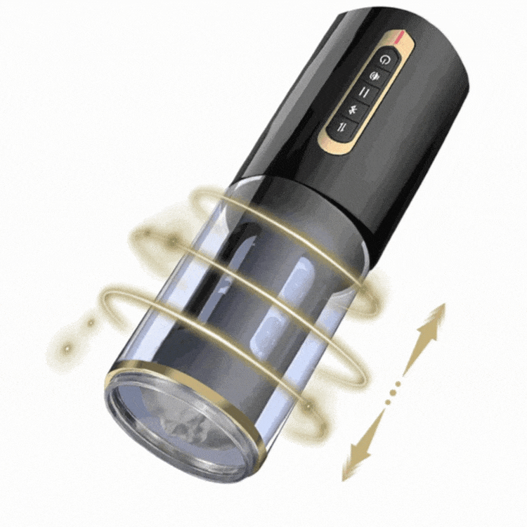 Automatic male masturbator with telescopic thrusting action