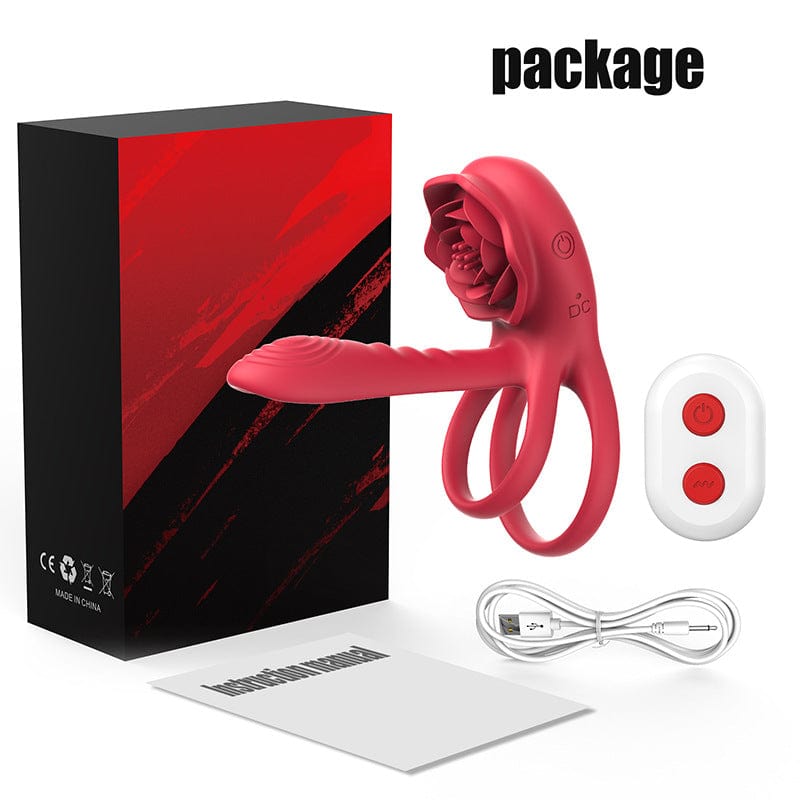  Rose Cock Ring Vibrator Clit Stimulator Couple Toy Upgraded Version-IntimiLife