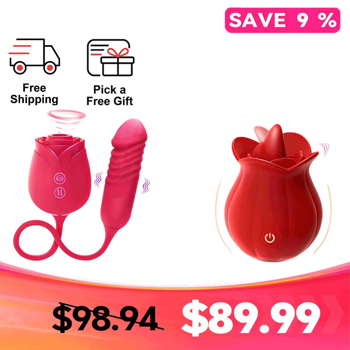 MLEM Rose Tongue-Style Massager – Easy-to-Position Design