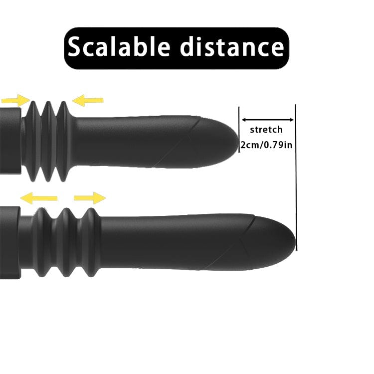 Telescopic vibrator showing adjustable length feature