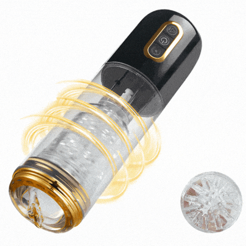 10-mode telescopic rotation male masturbator showing suction function
