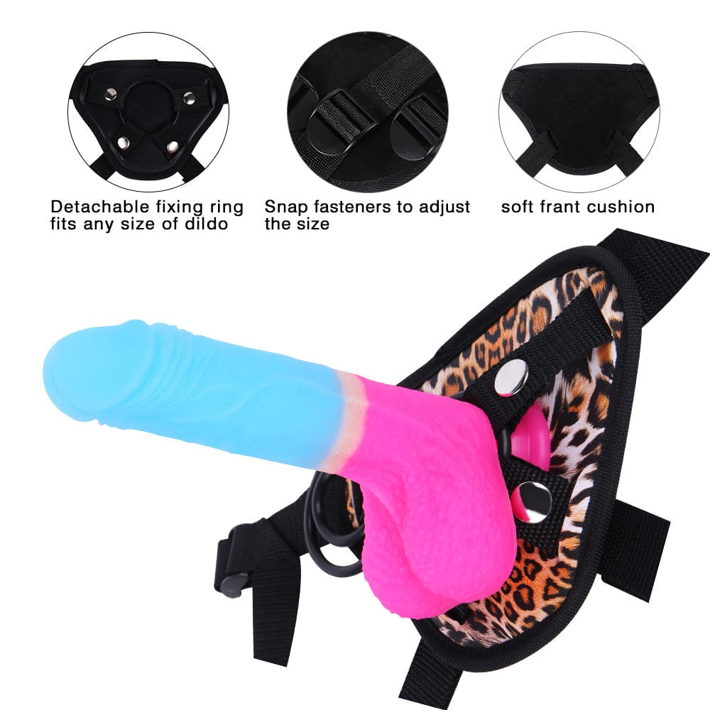 7.09���� Strap-on Dildo Leopard Belt For Lesbian Couple-IntimiLife