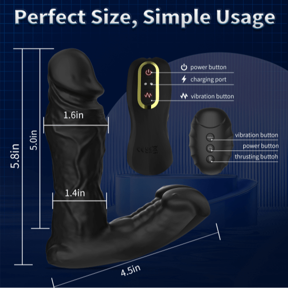 Realistic Expanding Vibrating Thrusting Prostate Massager with remote control-IntimiLife