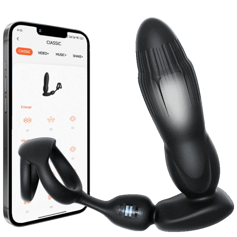 Starship Prostate Massager Vibrating Inflating Expanding Anal Toy with Dual Rings-IntimiLife