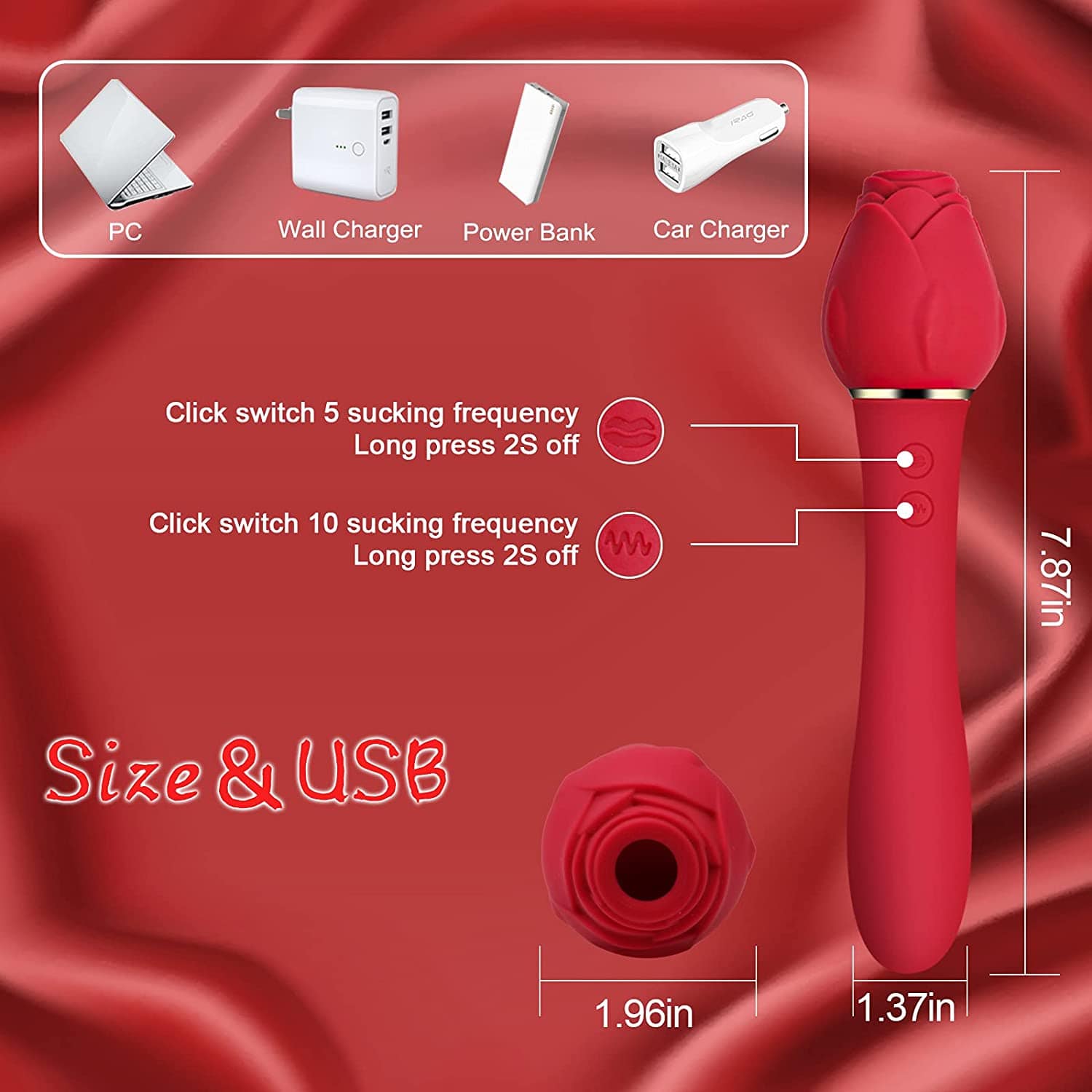 intimilife - Rose Sucking G Spot Vibrator Clit Sucker Nipple Toy-IntimiLife
