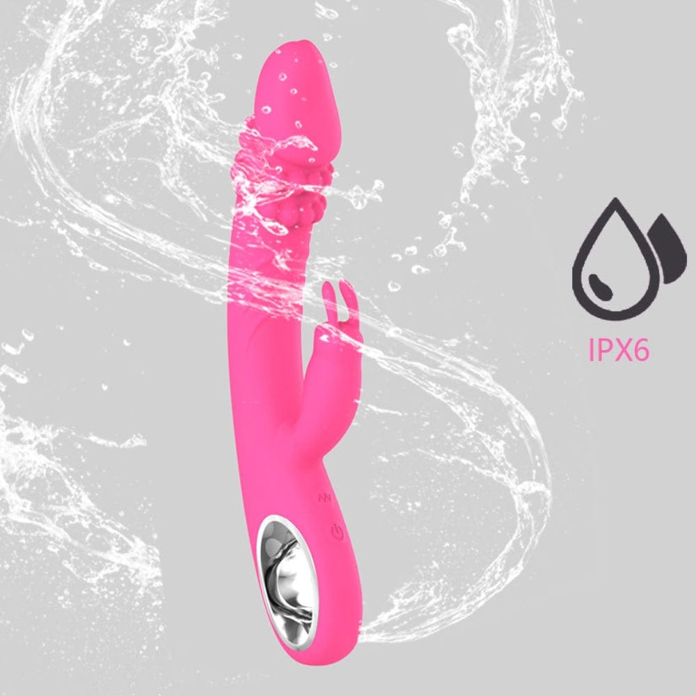 Waterproof vibrator demonstration in bath or shower setting