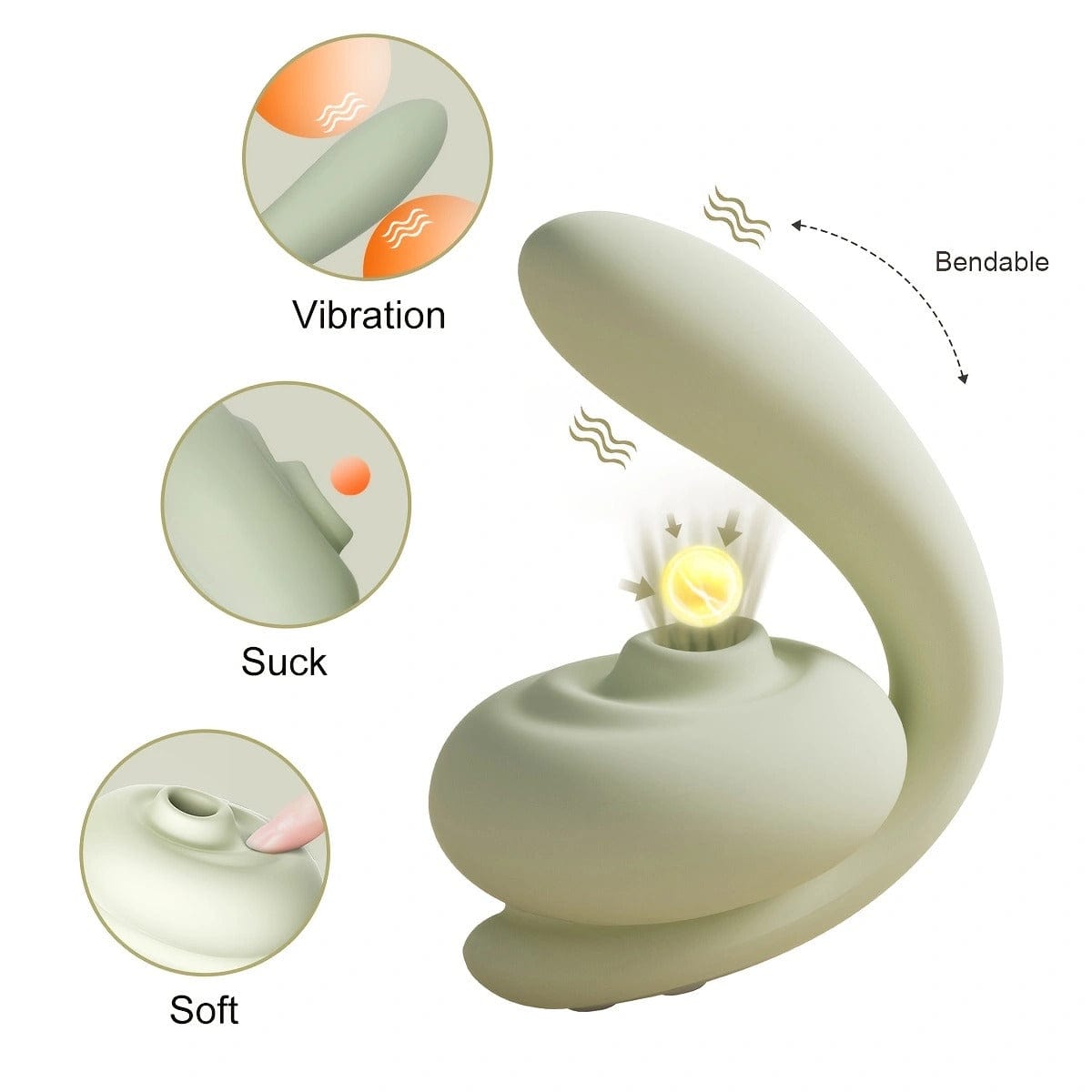 Dual pleasure vibrator demonstrating G-spot stimulation feature