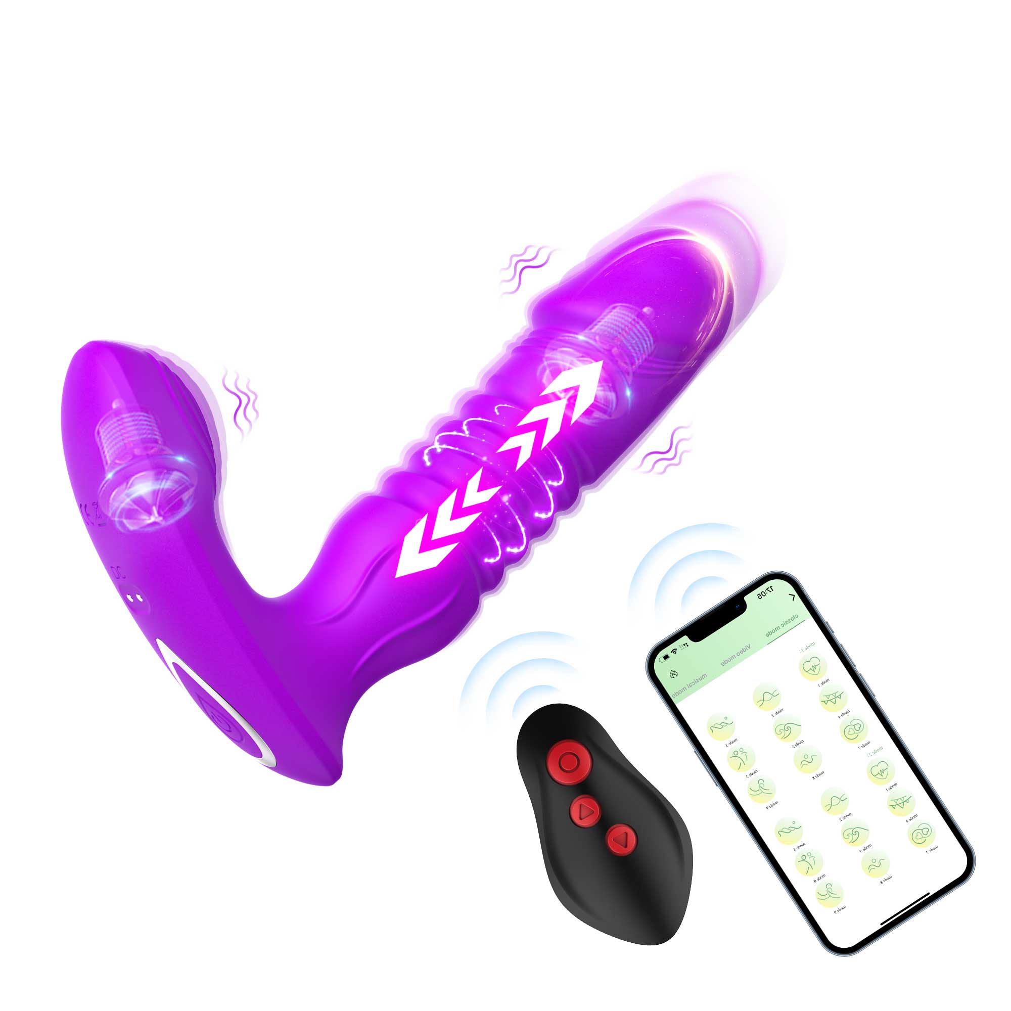 Dildo G Spot Vibrator with Thrusting Vibrating Functions-IntimiLife