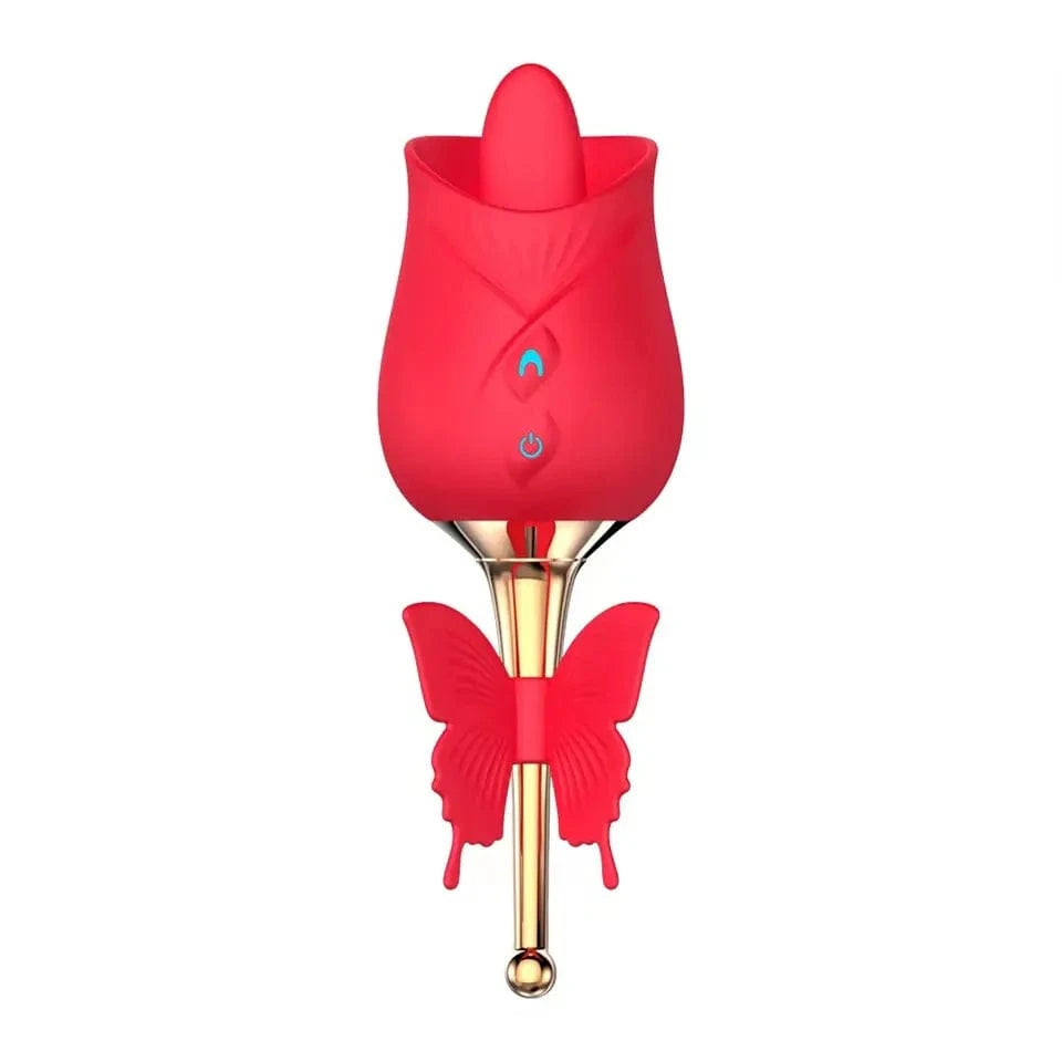 Waterproof rose vibrator in use during shower or bath setting