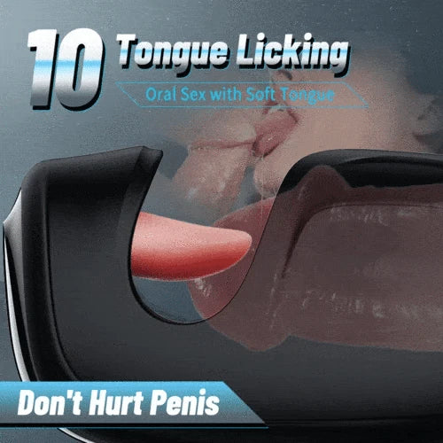Waterproof 2-in-1 penis stimulator with multiple vibration modes displayed