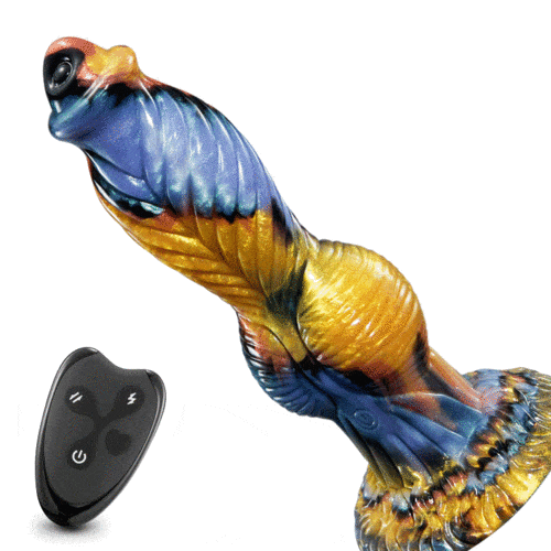 Fantasy texture thrusting vibrating dildo with suction cup base