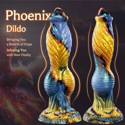 Silicone fantasy dildo with USB charging port and controls