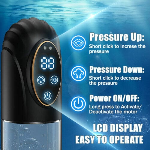 Penis pump with 7.87 inch depth and 2.71 inch diameter measurement