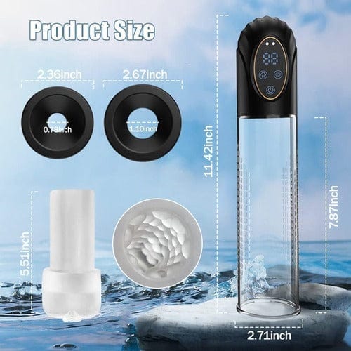 Waterproof vacuum pump displayed with 6 suction mode settings