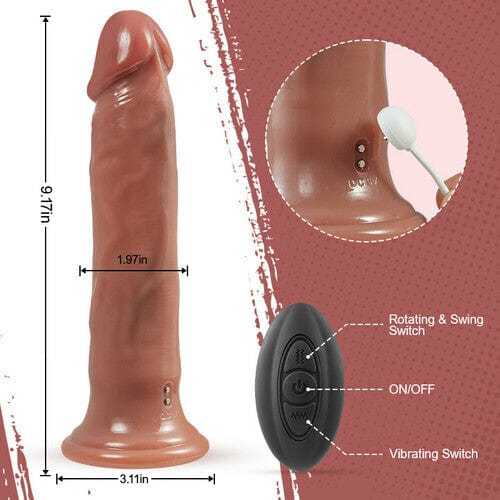 8.9‘’ 5 Beads Rotating Swing 8 Vibrating Dildo remote control-IntimiLife