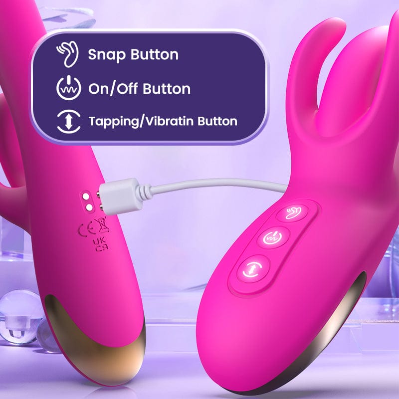 Rose red clitoral G-spot vibrator showing ergonomic shape and silicone texture