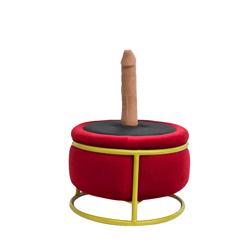 Red dildo machine chair showing adjustable height settings