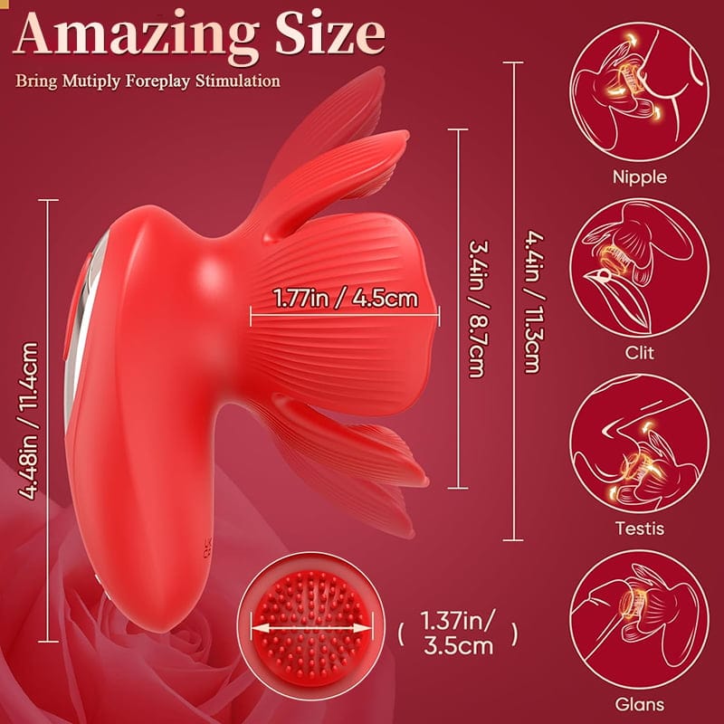 Close-up of soft brush head and adjustable petal kneading mechanism