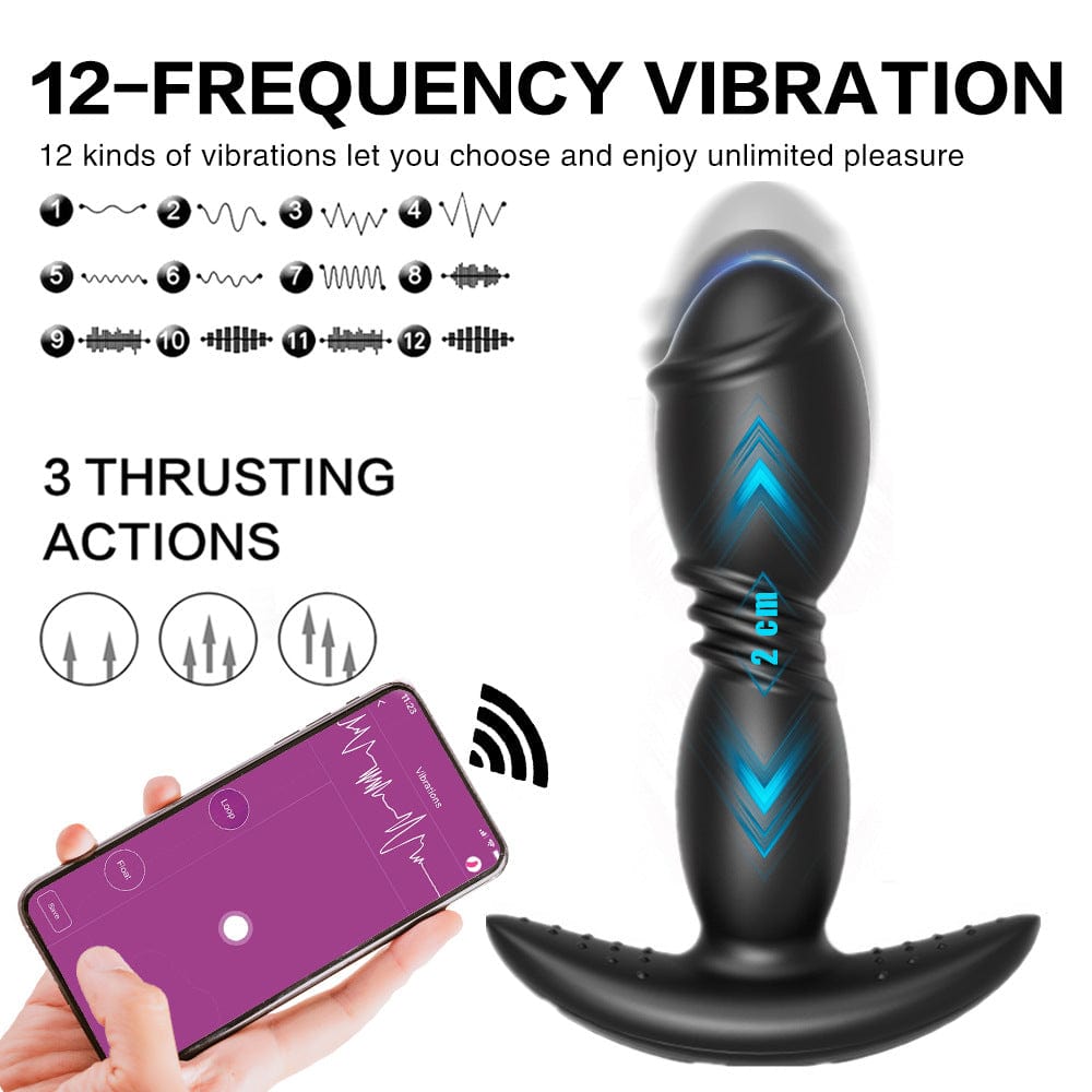 intimilife - Remote App Control Dildo Butt Plug Vibrator Anal Sex Toys for Men-IntimiLife